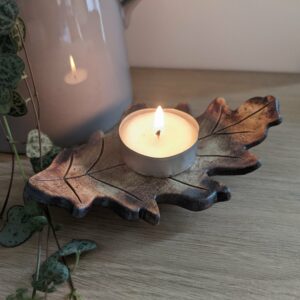 Oak Leaf Tea Light Holder